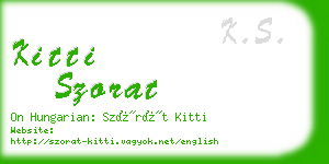 kitti szorat business card